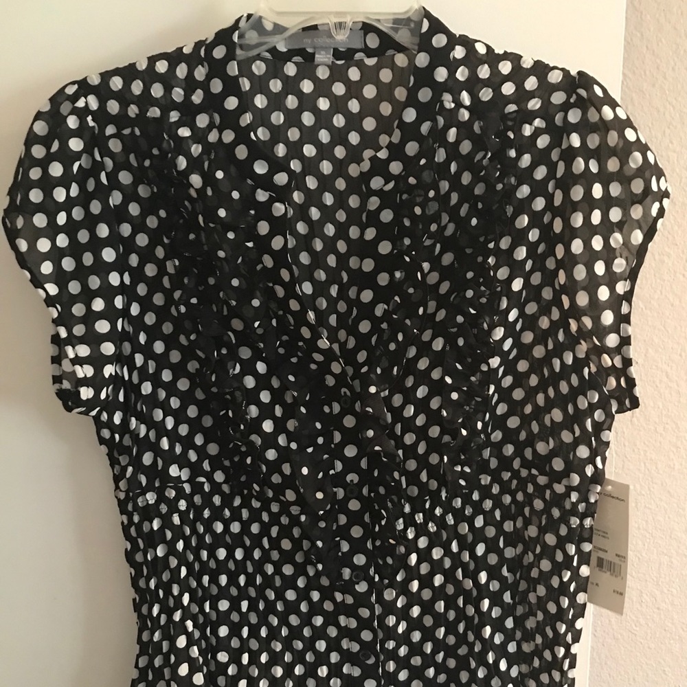 NY Collection polka dot blouse